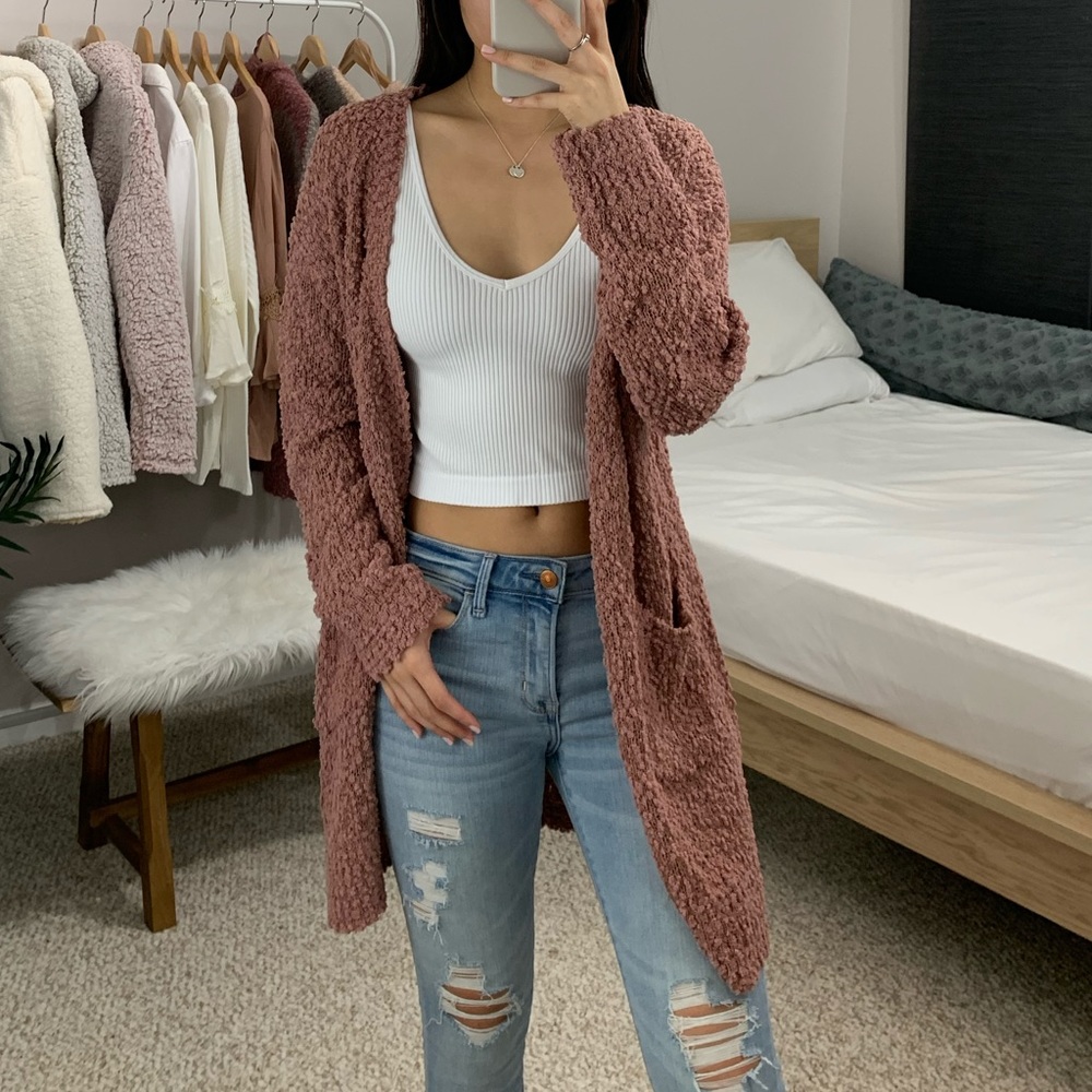 🆕 Jennah - Mauve Popcorn Cardigan - Picture 4 of 6